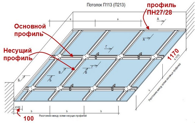 Potolok s odnourovnevym soedineniem 7