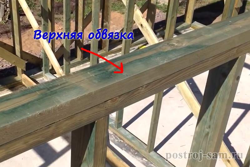 верхняя обвязка стены каркасного дома