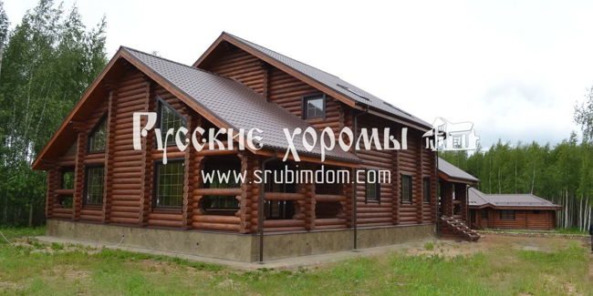 Дом из оцилиндрованного бревна под ключ 