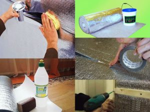 Чем приклеить утеплитель с фольгой к металлу