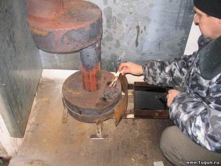 Печка в гараж на отработке своими руками