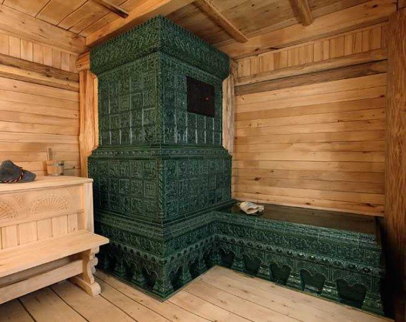 Печь, отделанная плиткой