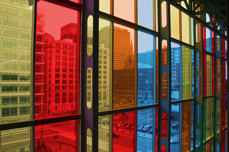 Interior of Palais des congres Montreal. To create a Palais open to the world, the architectural concept of the Palais focuses on the aspects of light and transparency.