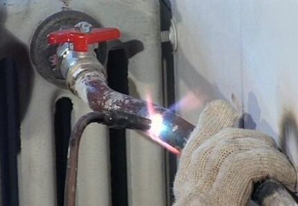 Газосварка труб отопления 