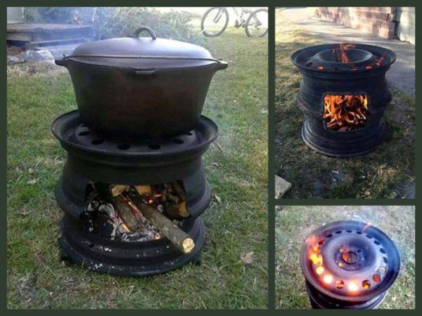 Печь из колесных дисков