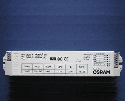 Пускорегулирующие аппараты от Osram выделяются доступной ценой Электронный балласт Osram