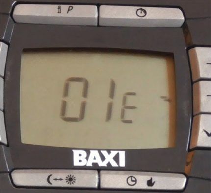 Ошибка Е01 свидетельствует о проблеме в системе розжига Код ошибки Baxi 01E