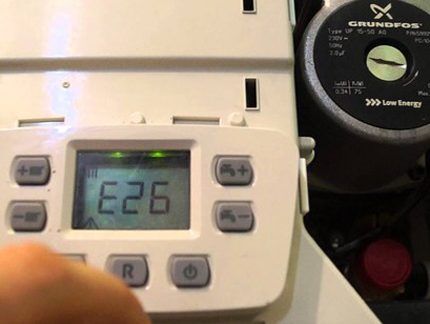 Ошибка Е26 на дисплее котла Бакси Код ошибки Baxi 26e