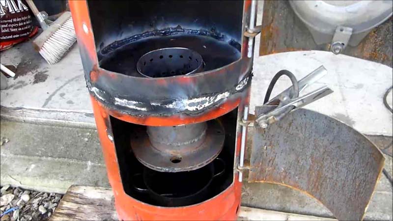 Печка закрытого типа из газового баллона
