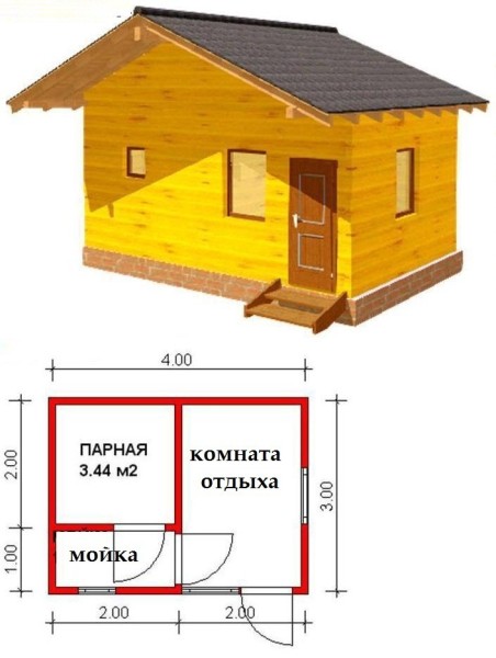 Бани 2х2 имеют множество вариантов реализаций – площадь небольшая, поэтому часто они очень похожи друг на друга (проект «В»)