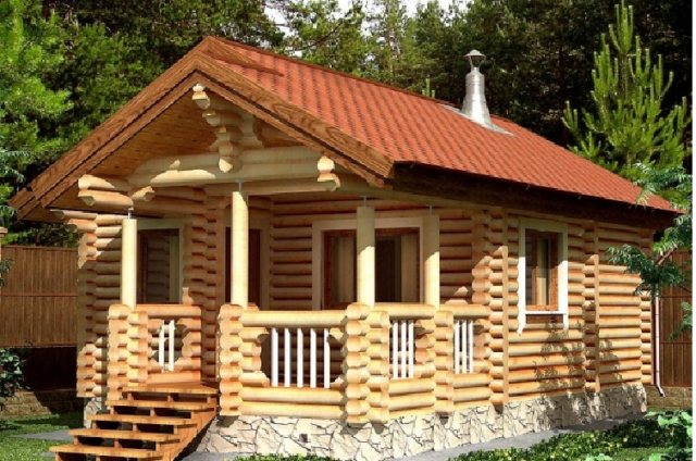 Баня 2 на 2, 6 на 9, 3 на 4: проекты из бревна